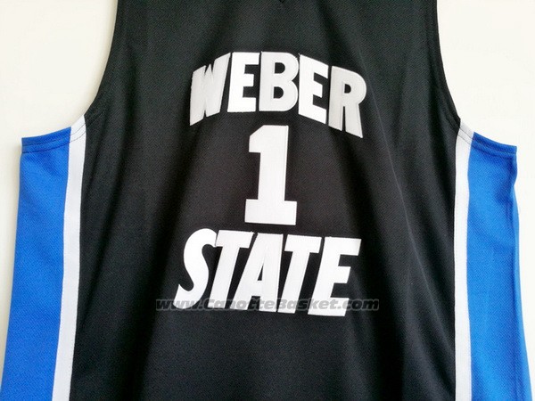 Maglia NCAA Weber State University Damian Lillard #1 Nero